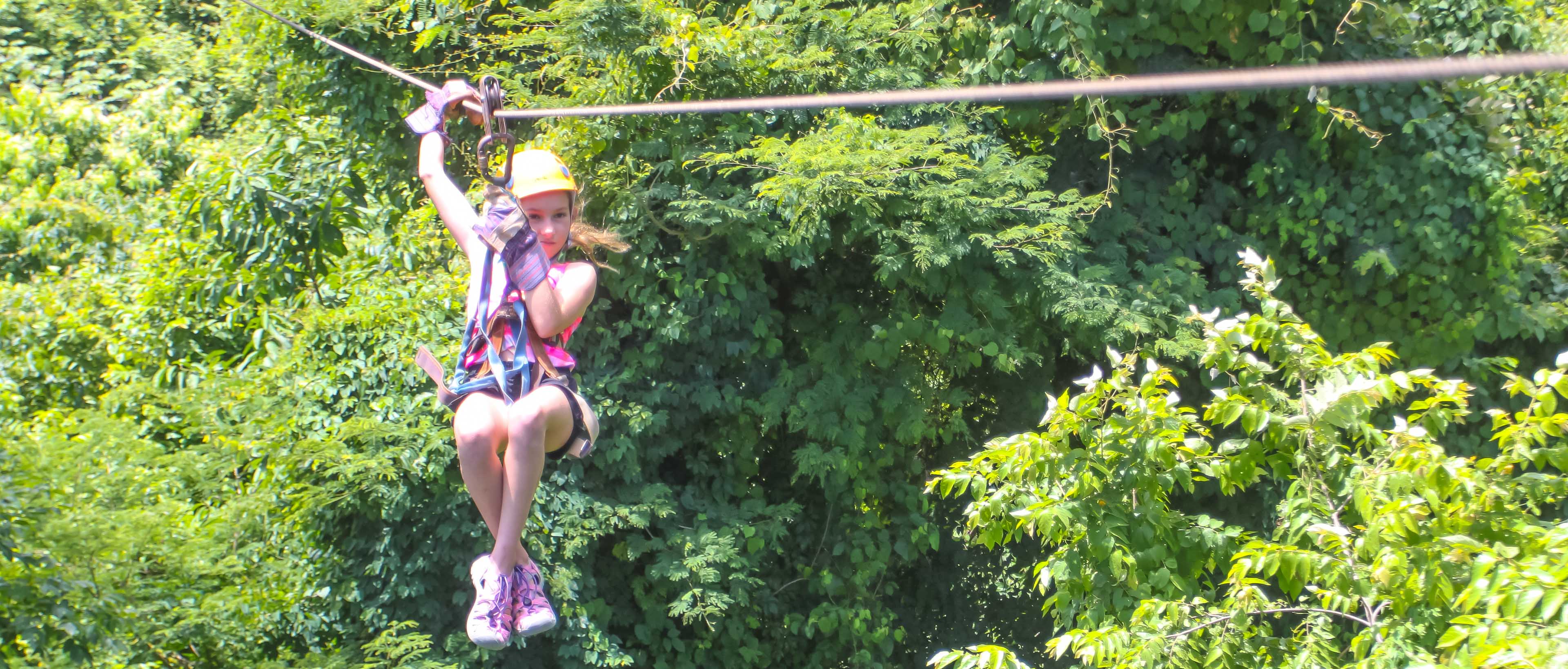 Young Girl Ziplining Canopy Mal Pais